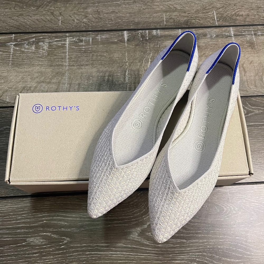 Rothy’s Salt Honeycomb Points Pointed Toe Flats Women’s Size 7 EEUC